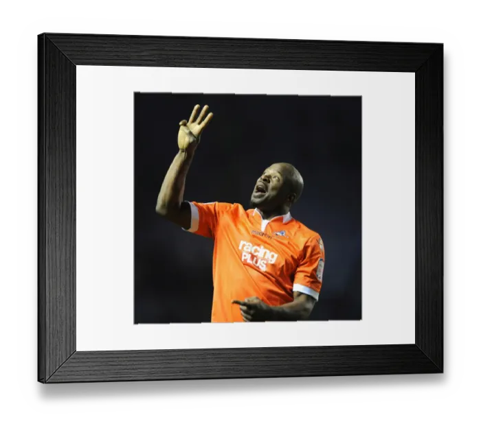 Framed Print : Millwall's Danny Shittu Celebrates Championship Win Against Leicester City (March 29, 2013: Leicester City v Millwall, King Power Stadium)