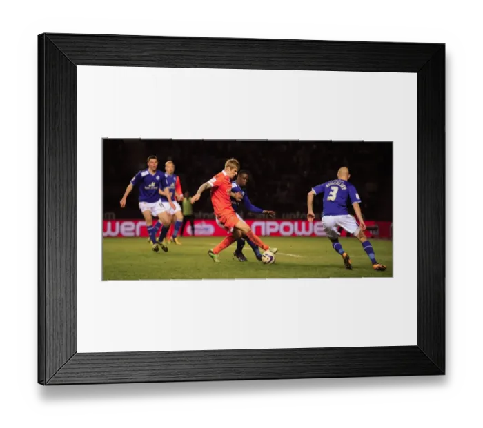 Framed Print : Battle for Supremacy: Schlupp vs. Keogh in Npower Championship Clash at King Power Stadium Framed Print : Battle for Supremacy: Schlupp vs. Keogh in Npower Championship Clash at King Power Stadium