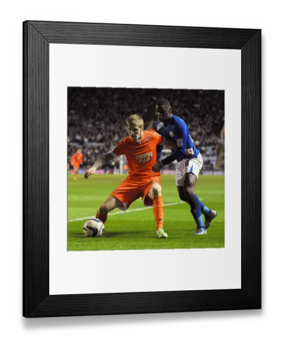Framed Print : Battle for Supremacy: Jeff Schlupp vs. Andy Keogh in Npower Championship Clash between Leicester City and Millwall Framed Print : Battle for Supremacy: Jeff Schlupp vs. Andy Keogh in Npower Championship Clash between Leicester City and Millwall