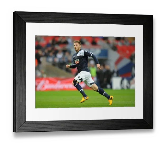Framed Print : Millwall's James Henry Scores the Winning Goal at FA Cup Semi-Final vs Wigan Athletic at Wembley Stadium (2013) Framed Print : Millwall's James Henry Scores the Winning Goal at FA Cup Semi-Final vs Wigan Athletic at Wembley Stadium (2013)
