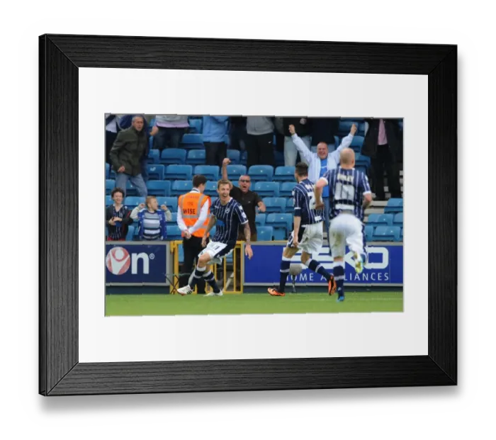 Framed Print : Millwall's Martyn Woolford Scores First Goal Against Leeds United in Sky Bet Championship Match at The New Den Framed Print : Millwall's Martyn Woolford Scores First Goal Against Leeds United in Sky Bet Championship Match at The New Den