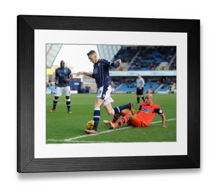 Framed Print : Millwall vs. Bolton Wanderers: Intense Moment between Jermaine Easter and Alex Baptiste in Sky Bet Championship Match
