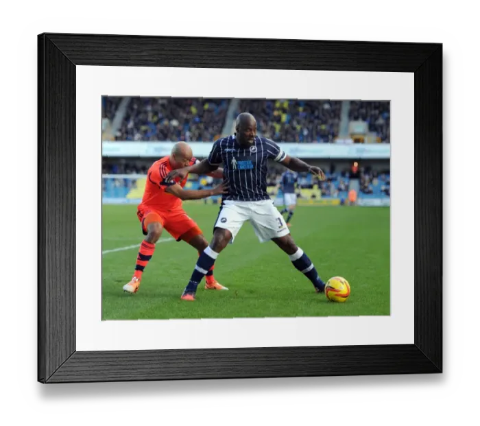 Framed Print : Clash at The New Den: Millwall vs. Bolton Wanderers - Shittu vs. Baptiste