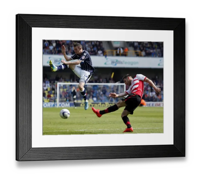 Framed Print : Millwall vs Doncaster Rovers: Lee Martin vs Dean Furman in Sky Bet Championship Clash at The New Den