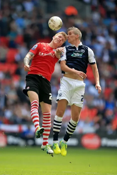 Framed Print : Barnsley vs. Millwall: Intense Rivalry in the Sky Bet League One Play-Off Final at Wembley Stadium - Alfie Mawson vs. Steve Morison's Battle for Supremacy Framed Print : Barnsley vs. Millwall: Intense Rivalry in the Sky Bet League One Play-Off Final at Wembley Stadium - Alfie Mawson vs. Steve Morison's Battle for Supremacy