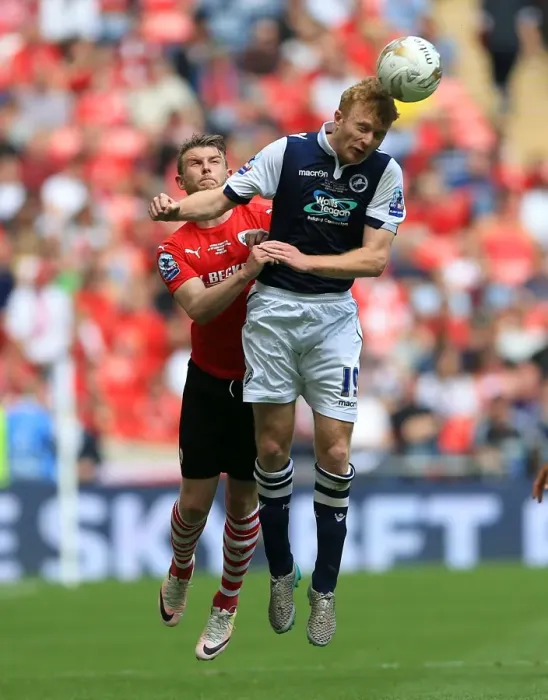 Framed Print : Barnsley vs Millwall: Winnall and Taylor in Intense Battle at Wembley Play-Off Final Framed Print : Barnsley vs Millwall: Winnall and Taylor in Intense Battle at Wembley Play-Off Final