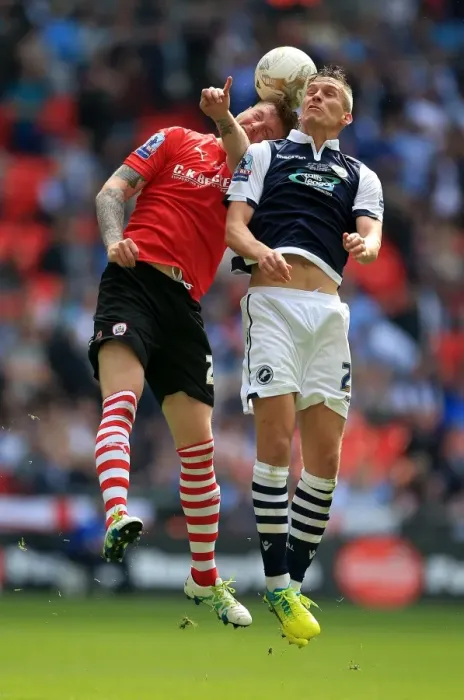 Framed Print : Barnsley's Alfie Mawson and Millwall's Steve Morison Clash in Sky Bet League One Play-Off Final at Wembley Stadium Framed Print : Barnsley's Alfie Mawson and Millwall's Steve Morison Clash in Sky Bet League One Play-Off Final at Wembley Stadium