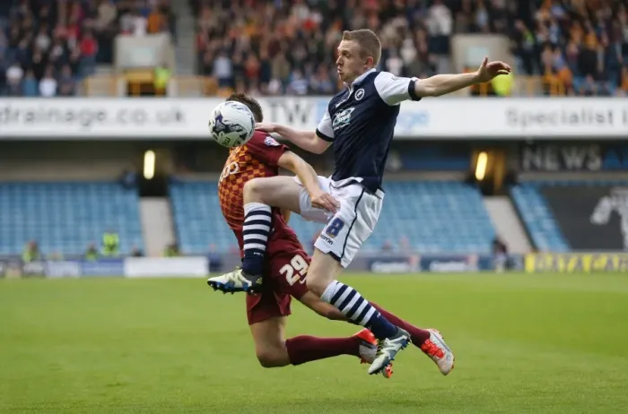 Framed Print : Battle for Supremacy: Ferguson vs McMahon in Millwall vs Bradford City Sky Bet League One Play-Off Semi-Final Second Leg Framed Print : Battle for Supremacy: Ferguson vs McMahon in Millwall vs Bradford City Sky Bet League One Play-Off Semi-Final Second Leg