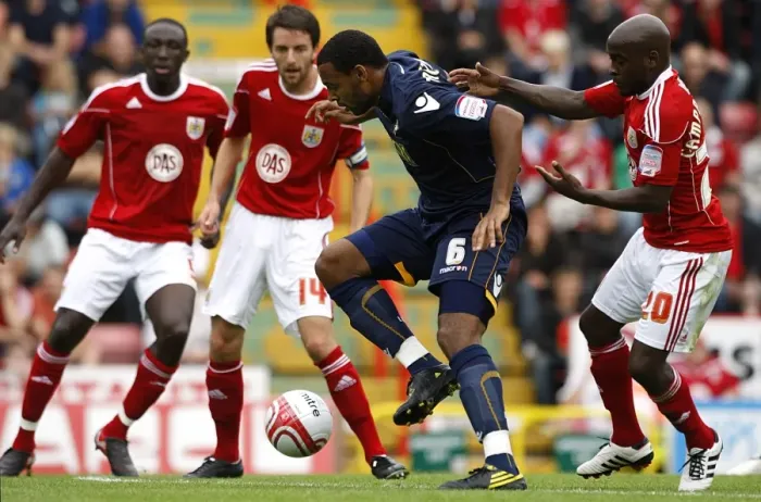 Framed Print : Battle for Supremacy: Liam Trotter vs. Jamal Campbell-Ryce in the Npower Championship Clash between Millwall and Bristol City (2010)
