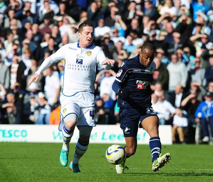 Framed Print : Battle for Supremacy: McCormack vs. Abdou in the Npower Championship Clash between Leeds United and Millwall at Elland Road