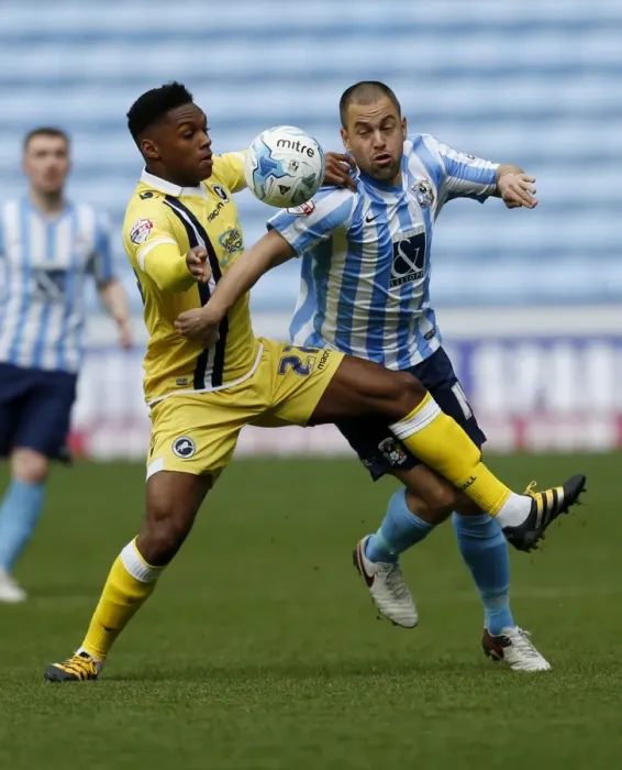 Framed Print : Clash at the Ricoh: Coventry City vs. Millwall, Sky Bet League One (2015-16) - Joe Cole vs. Mahrez Roumeas Framed Print : Clash at the Ricoh: Coventry City vs. Millwall, Sky Bet League One (2015-16) - Joe Cole vs. Mahrez Roumeas