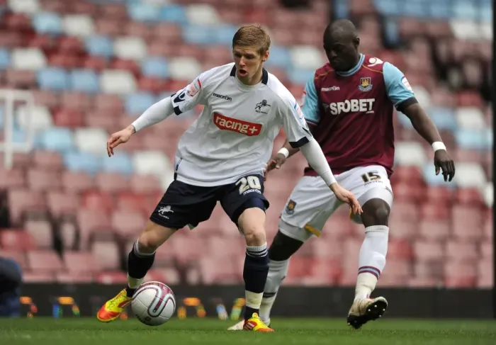 Framed Print : Clash at Upton Park: Andrew Keogh vs. Abdoulaye Faye in Npower Championship Showdown (Millwall vs. West Ham United, 04-02-2012) Framed Print : Clash at Upton Park: Andrew Keogh vs. Abdoulaye Faye in Npower Championship Showdown (Millwall vs. West Ham United, 04-02-2012)