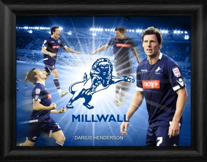 Photo Gift : Darius Henderson Millwall FC Framed Player Montage Print Photo Gift : Darius Henderson Millwall FC Framed Player Montage Print