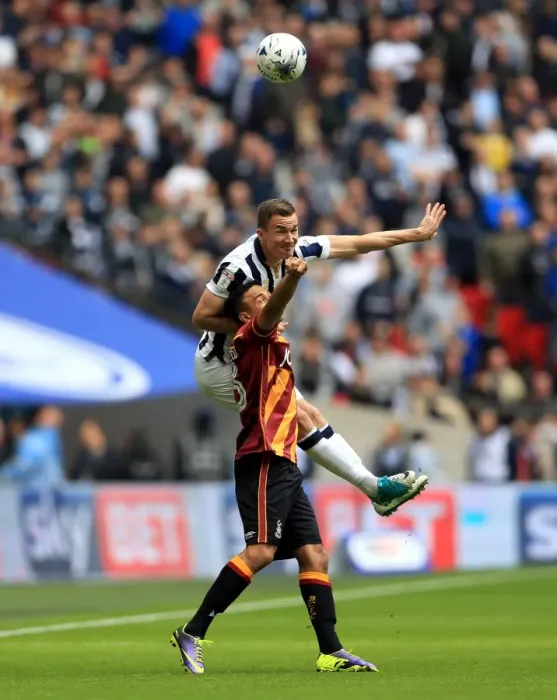 Framed Print : Intense Rivalry: Meredith vs. Wallace at Wembley - Sky Bet League One Play-Off Final (Bradford City vs. Millwall, 2016-17) Framed Print : Intense Rivalry: Meredith vs. Wallace at Wembley - Sky Bet League One Play-Off Final (Bradford City vs. Millwall, 2016-17)