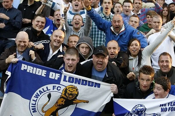 Millwall Fans Gathered at The New Den before Play Off Semi Final vs Huddersfield Town, Football League One