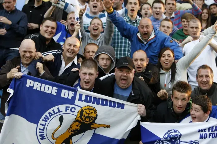 Framed Print : Millwall Fans Gathered at The New Den before Play Off Semi Final vs Huddersfield Town, Football League One