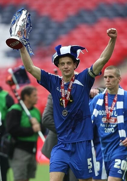 Millwall FC's Glory: Celebrating Promotion to Championship with Football League One Play-Off Trophy at Wembley - The Unforgettable Moment of Triumph (Paul Robinson's Emotional Victory)