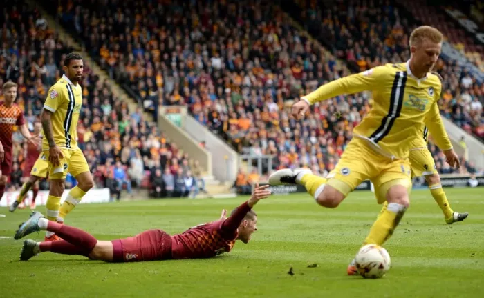 Framed Print : Millwall vs. Bradford City: Play-Off Drama - Proctor's Penalty Plea (Sky Bet League One)