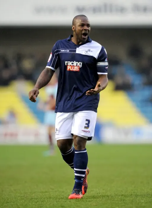 Framed Print : Millwall vs Burnley: Championship Clash at The Den - Danny Shittu in Action Framed Print : Millwall vs Burnley: Championship Clash at The Den - Danny Shittu in Action