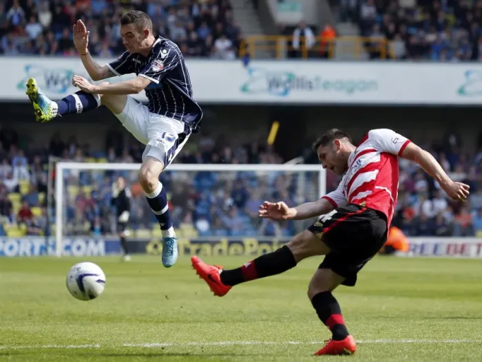 Framed Print : Millwall vs Doncaster Rovers: Lee Martin vs Dean Furman in Sky Bet Championship Clash at The New Den