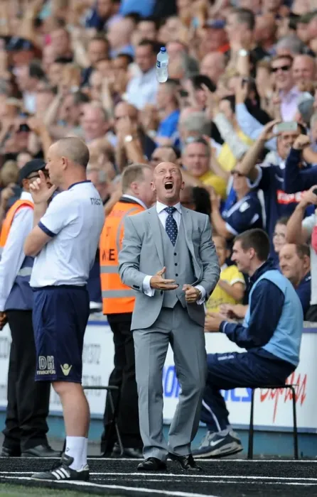 Framed Print : Millwall vs Leeds United: Ian Holloway's Euphoric Moment as Millwall Scores Second Goal in Sky Bet Championship Match at The New Den Framed Print : Millwall vs Leeds United: Ian Holloway's Euphoric Moment as Millwall Scores Second Goal in Sky Bet Championship Match at The New Den