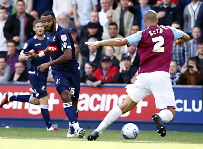 Framed Print : Millwall vs. West Ham United: Liam Trotter vs. Winston Reid in the Npower Championship Clash at The Den Framed Print : Millwall vs. West Ham United: Liam Trotter vs. Winston Reid in the Npower Championship Clash at The Den