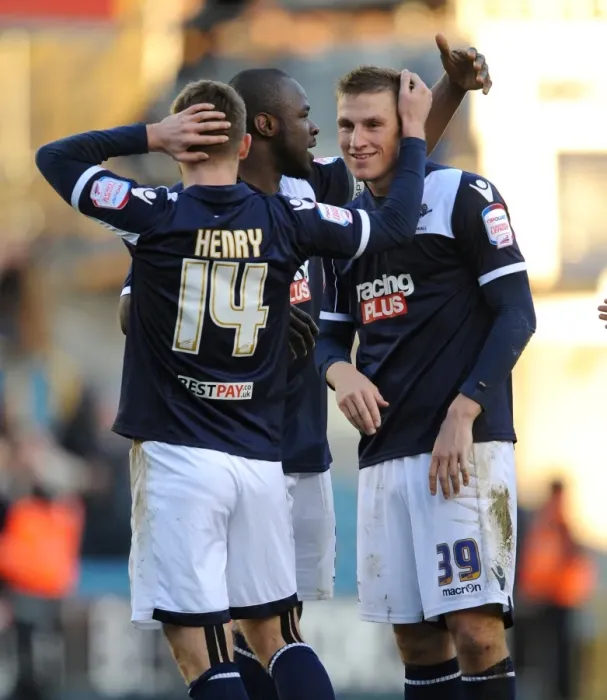 Framed Print : Millwall's Chris Wood and Teammates Celebrate Championship Victory over Leeds United