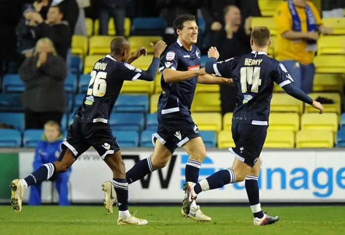 Framed Print : Millwall's Darius Henderson Scores Second Goal Against Coventry City in Npower Championship Match at The Den