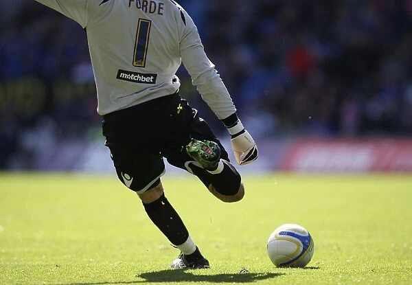 Millwall's David Forde Kicks Off at Cardiff City Stadium, Championship 2010