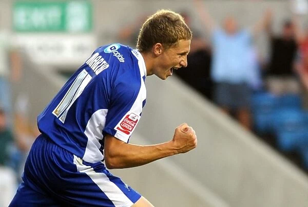 Millwall's David Martin: Celebrating His Goal Against Oldham Athletic in Coca-Cola Football League One (18-08-2009)