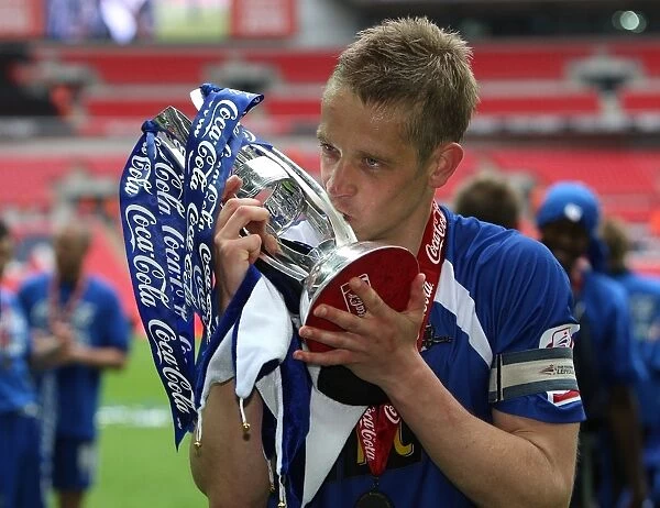 Millwall's Glory: Paul Robinson and the Football League One Play-Off Trophy - Celebrating Victory over Swindon Town at Wembley