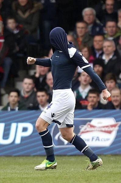 Millwall's James Henry Celebrates First Goal in FA Cup Fifth Round Clash Against Luton Town at Kenilworth Road