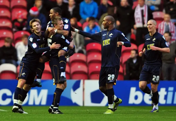 Framed Print : Millwall's Jason Puncheon Scores First Goal: Middlesbrough vs Millwall, Npower Football League Championship (2010) Framed Print : Millwall's Jason Puncheon Scores First Goal: Middlesbrough vs Millwall, Npower Football League Championship (2010)