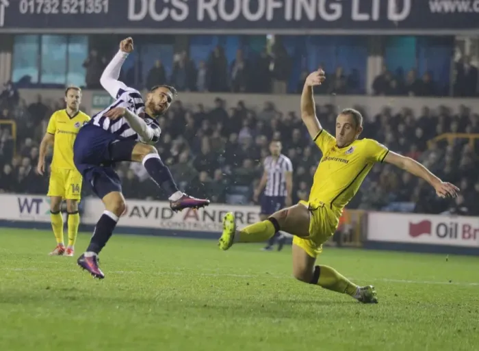 Framed Print : Millwall's Lee Gregory Scores Third Goal Against Bristol Rovers in Sky Bet League One at The Den