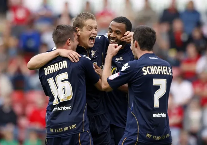 Framed Print : Millwall's Paul Robinson Celebrates Third Goal Against Bristol City in Npower Championship (07-08-2010)
