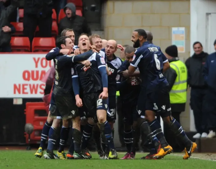 Framed Print : Millwall's Shane Lowry Celebrates Double at The Valley vs Charlton Athletic (Charlton Athletic v Millwall: Npower Football League Championship - 16-03-2013) Framed Print : Millwall's Shane Lowry Celebrates Double at The Valley vs Charlton Athletic (Charlton Athletic v Millwall: Npower Football League Championship - 16-03-2013)