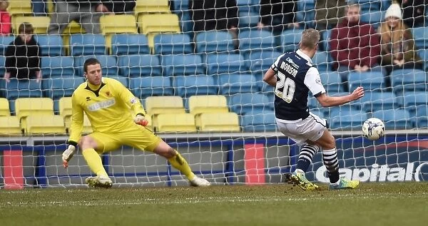 Millwall's Steve Morison Scores Penalty Number Three: Millwall 3-Blackpool, Sky Bet League One - The Den