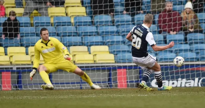 Framed Print : Millwall's Steve Morison Scores Penalty Number Three: Millwall 3-Blackpool, Sky Bet League One - The Den Framed Print : Millwall's Steve Morison Scores Penalty Number Three: Millwall 3-Blackpool, Sky Bet League One - The Den