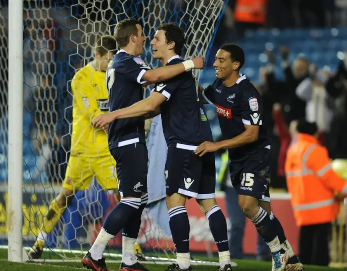 Framed Print : Millwall's Unstoppable Fourth Goal Blitz: Darius Henderson's Hat-Trick Celebration (FA Cup - Round 3 Replay vs Dagenham & Redbridge, 2012)