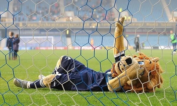 Millwall's Zampa the Lion Roars in Exciting Half-Time Penalty Shootout vs. Bristol City (2011)