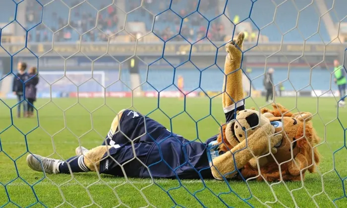 Framed Print : Millwall's Zampa the Lion Roars in Exciting Half-Time Penalty Shootout vs. Bristol City (2011) Framed Print : Millwall's Zampa the Lion Roars in Exciting Half-Time Penalty Shootout vs. Bristol City (2011)