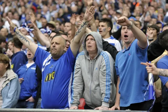 Framed Print : Sea of Lions: Millwall Fans Roar at Wembley during the Play-Off Final vs Swindon Town Framed Print : Sea of Lions: Millwall Fans Roar at Wembley during the Play-Off Final vs Swindon Town