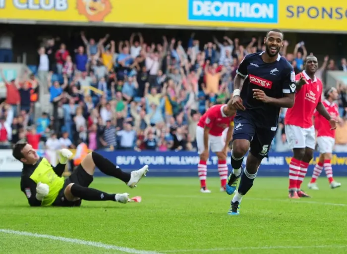 Framed Print : Thrilling Second Goal: Liam Trotter Celebrates for Millwall Against Nottingham Forest (August 13, 2011) Framed Print : Thrilling Second Goal: Liam Trotter Celebrates for Millwall Against Nottingham Forest (August 13, 2011)