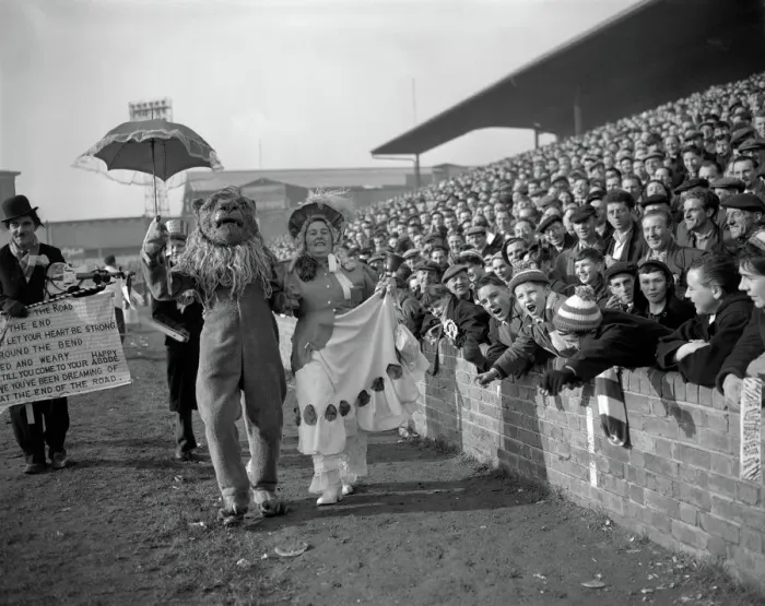 Framed Print : Vintage FA Cup Rivalry: Millwall Lion vs. Birmingham Lady at The Den - Fifth Round Showdown Framed Print : Vintage FA Cup Rivalry: Millwall Lion vs. Birmingham Lady at The Den - Fifth Round Showdown