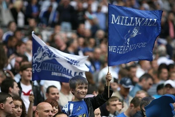 Young Millwall Fan's Passionate Support at Wembley Stadium - Coca-Cola Football League One Play-Off Final: Millwall vs Swindon Town