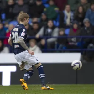 Andy Keogh Scores Penalty for Millwall against Bolton Wanderers in Npower Championship (Reebok Stadium, 12-01-2013)