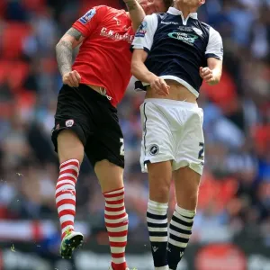 Barnsley's Alfie Mawson and Millwall's Steve Morison Clash in Sky Bet League One Play-Off Final at Wembley Stadium Barnsley's Alfie Mawson and Millwall's Steve Morison Clash in Sky Bet League One Play-Off Final at Wembley Stadium