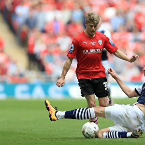 Barnsley's Lloyd Isgrove and Millwall's Mark Beevers Clash in League One Play-Off Final at Wembley Stadium