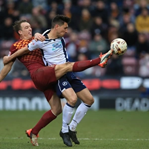 Battle for the Ball: Tony McMahon vs. Joe Martin in Sky Bet League One Clash between Bradford City and Millwall