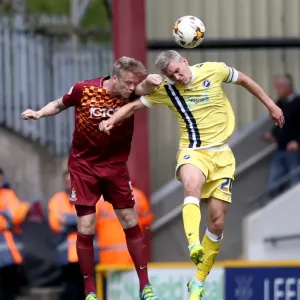 Print of Bradford City vs Millwall Aerial Action Print of Bradford City vs Millwall Aerial Action